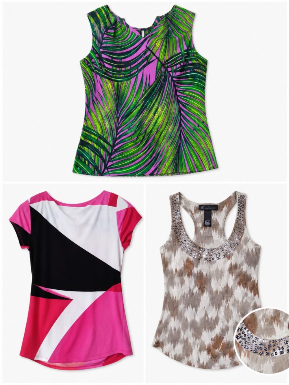 Women’s Petite XS/XS Workwear Bundle | 3 Colorful Tops + Black Pencil Skirt